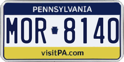 PA license plate MOR8140