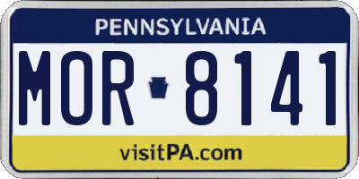 PA license plate MOR8141