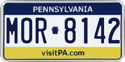 PA license plate MOR8142