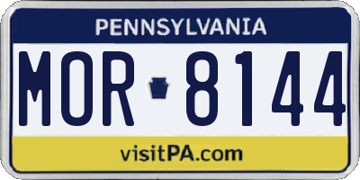 PA license plate MOR8144
