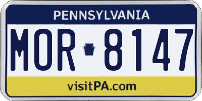 PA license plate MOR8147