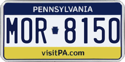 PA license plate MOR8150