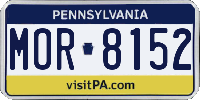 PA license plate MOR8152