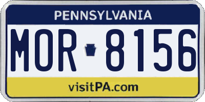 PA license plate MOR8156