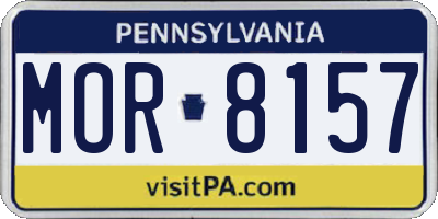 PA license plate MOR8157