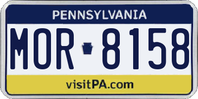 PA license plate MOR8158