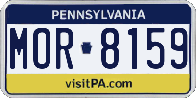 PA license plate MOR8159