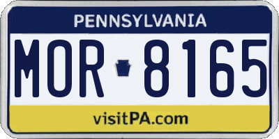 PA license plate MOR8165