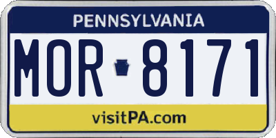 PA license plate MOR8171
