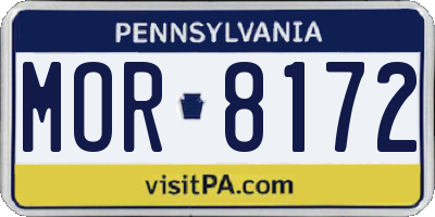 PA license plate MOR8172