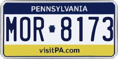 PA license plate MOR8173