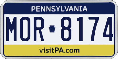 PA license plate MOR8174