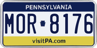 PA license plate MOR8176