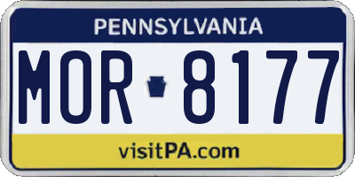 PA license plate MOR8177