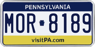 PA license plate MOR8189