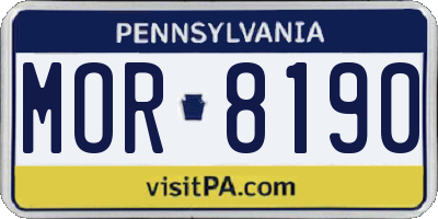 PA license plate MOR8190