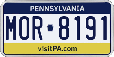 PA license plate MOR8191