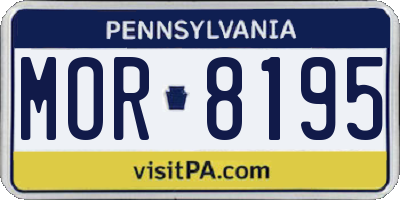 PA license plate MOR8195