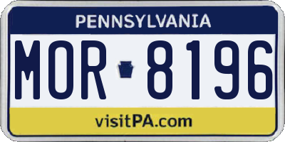 PA license plate MOR8196