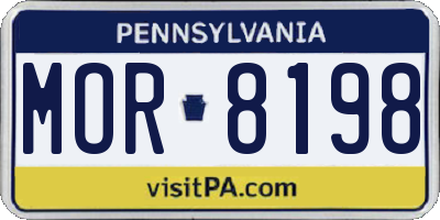 PA license plate MOR8198