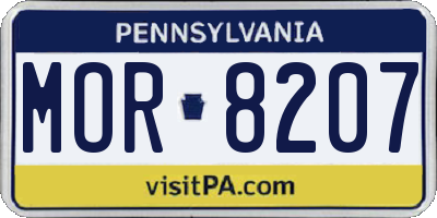 PA license plate MOR8207