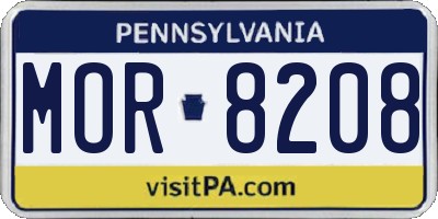 PA license plate MOR8208