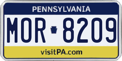 PA license plate MOR8209