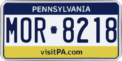PA license plate MOR8218
