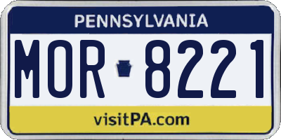 PA license plate MOR8221