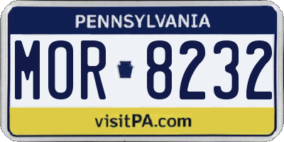 PA license plate MOR8232