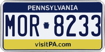PA license plate MOR8233
