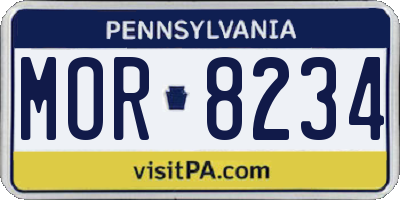 PA license plate MOR8234
