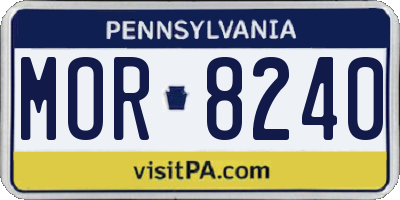 PA license plate MOR8240