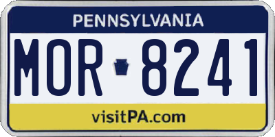PA license plate MOR8241