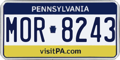 PA license plate MOR8243