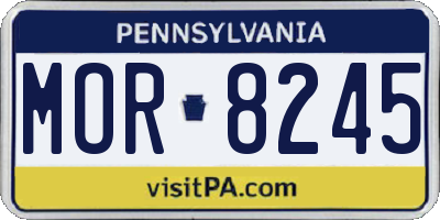 PA license plate MOR8245