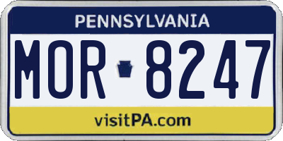 PA license plate MOR8247