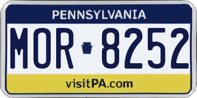 PA license plate MOR8252