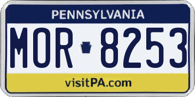 PA license plate MOR8253