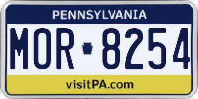 PA license plate MOR8254