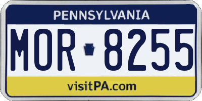 PA license plate MOR8255