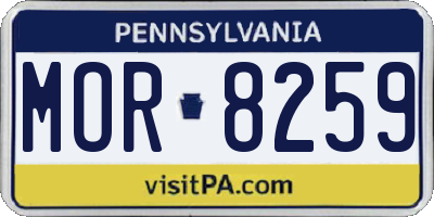 PA license plate MOR8259