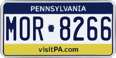 PA license plate MOR8266