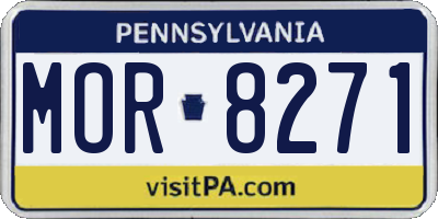 PA license plate MOR8271