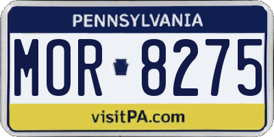 PA license plate MOR8275