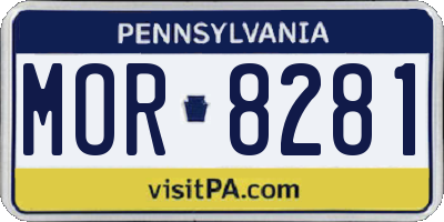 PA license plate MOR8281