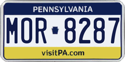 PA license plate MOR8287