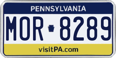 PA license plate MOR8289