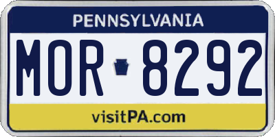 PA license plate MOR8292