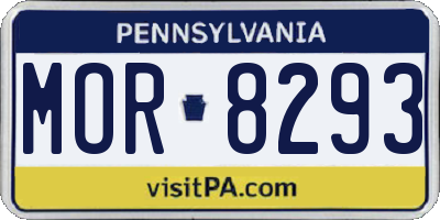 PA license plate MOR8293